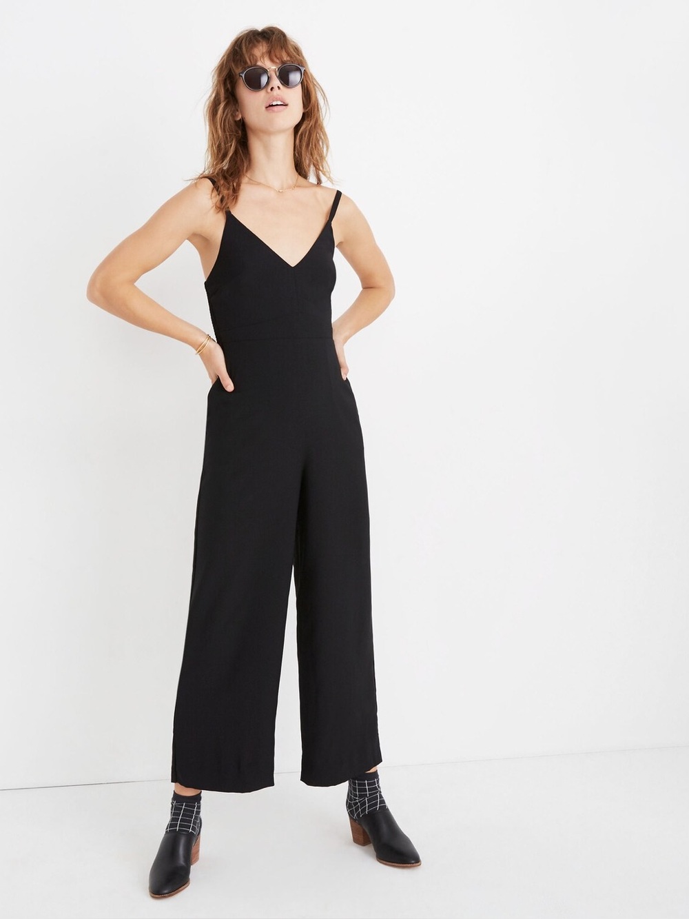 Madewell Thistle Cami Jumpsuit in True Black - Size 00